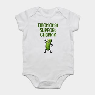 Emotional Support Gherkin, fun enthusiastic small pickle that cheers you on Baby Bodysuit